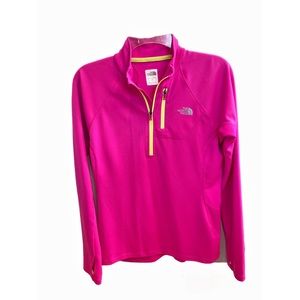 The North Face 1/4 Zip Pullover Jacket. Size M, Light Weight, Bright Pink